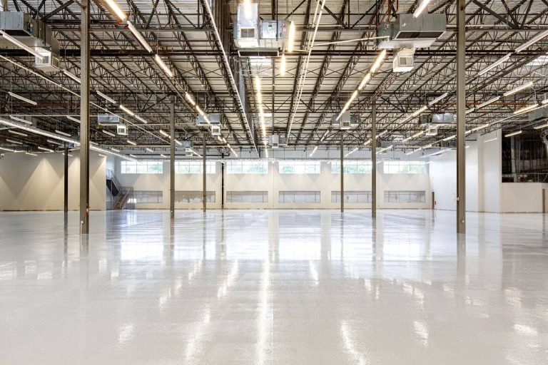 Commercial workshop interior insulated with spray foam in Houston